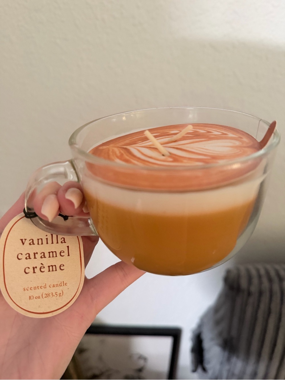 Vanilla Caramel Crème Layered Candle Cup - Amber & Cream